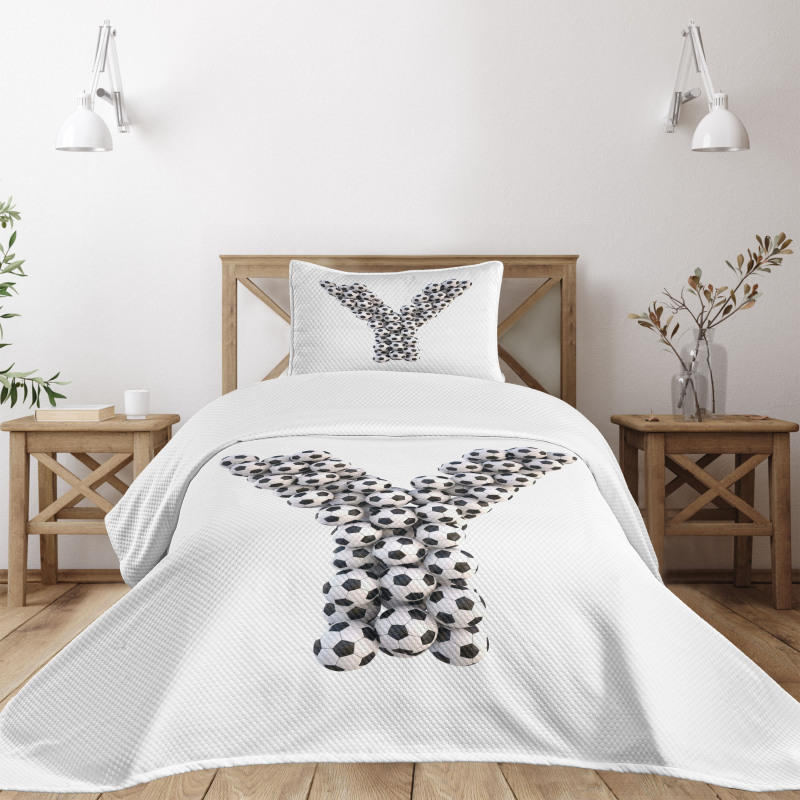 Monochrome Ball Motifs Bedspread Set