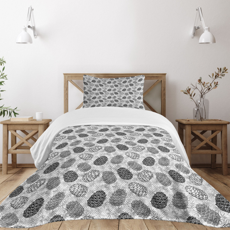 Abstract Sketch Style Bedspread Set