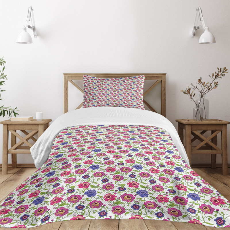 Spring Growth Wildflowers Bedspread Set