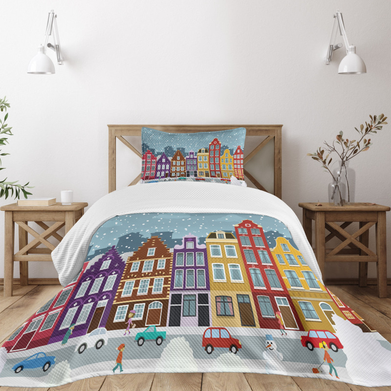 Dutch Town in the Winter Bedspread Set