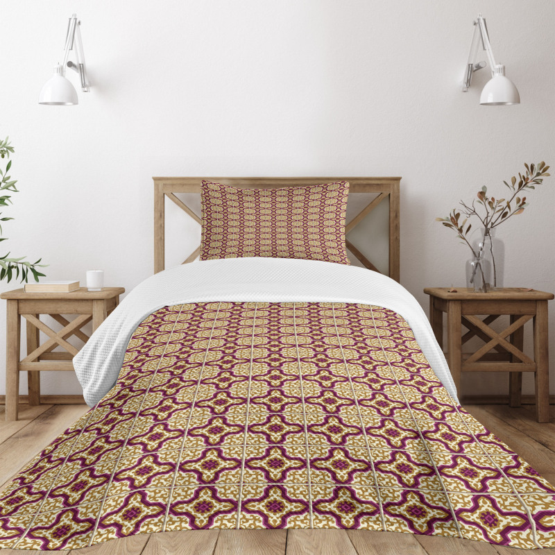 Traditional Mosaic Tiles Bedspread Set