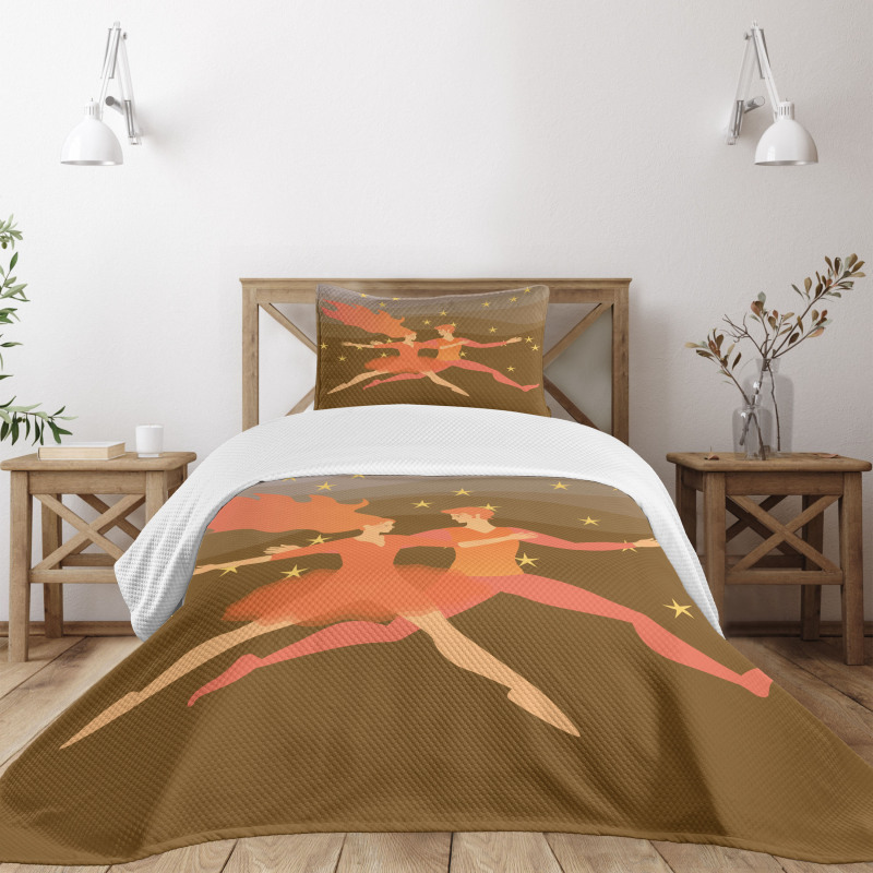 Fire Couple in the Space Bedspread Set