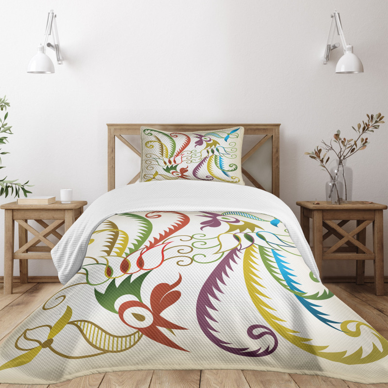 Bird in Retro Tones Bedspread Set