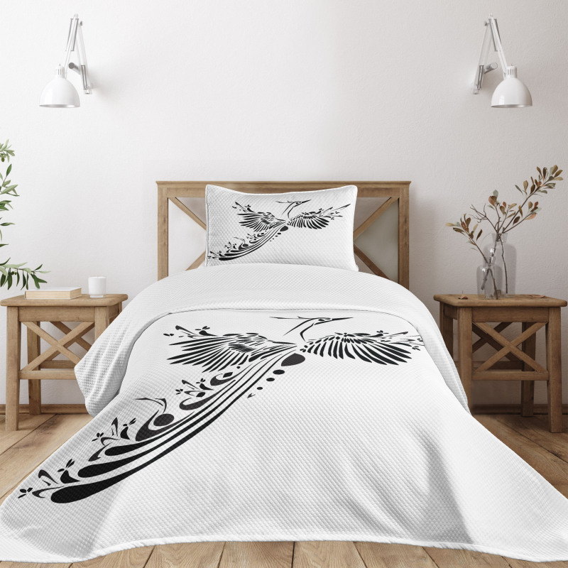 Minimalist Mystic Bird Fly Bedspread Set