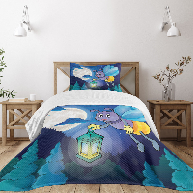 Cartoon Style Insect Bedspread Set