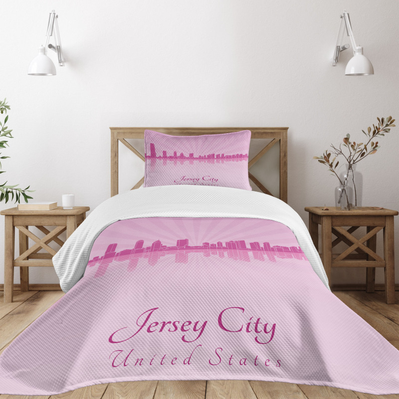 Skyline and Buildings Bedspread Set