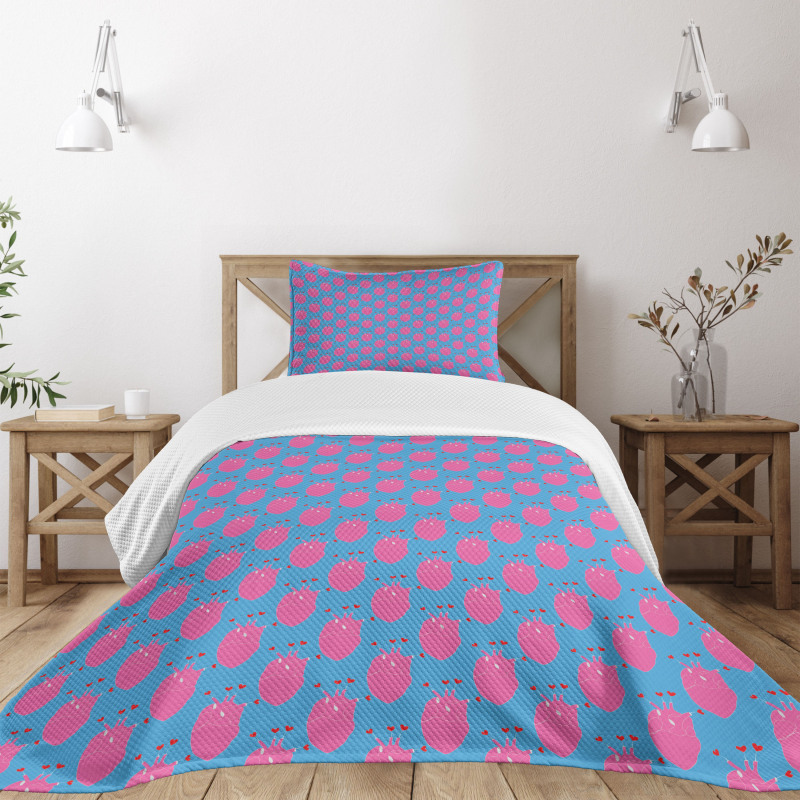 Human Heart Love Pattern Bedspread Set