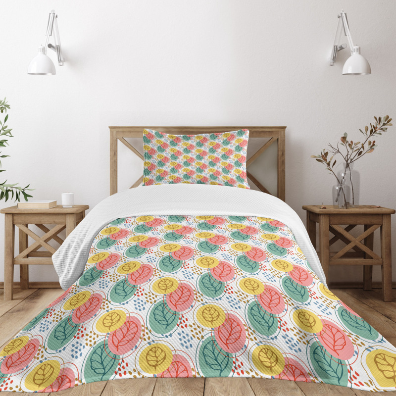 Pastel Botany on Spots Bedspread Set