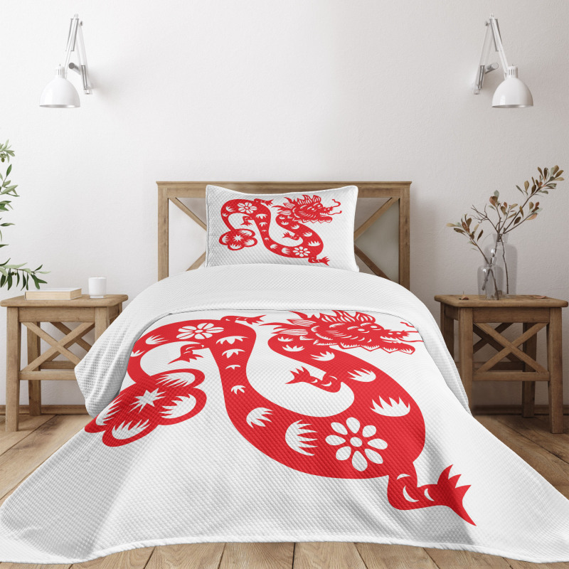 Japanese Art Dragon Bedspread Set