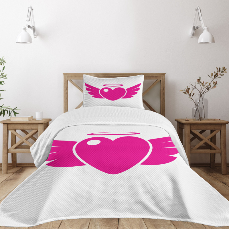 Heart with Wings Eros Romantic Bedspread Set