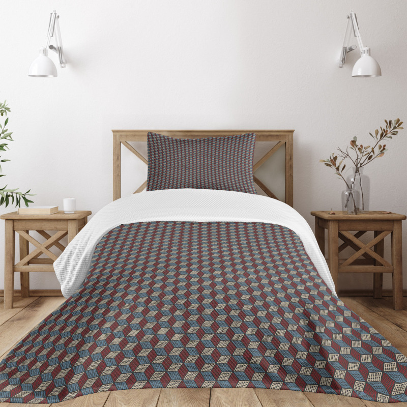 Checkered Boards Cubic Bedspread Set