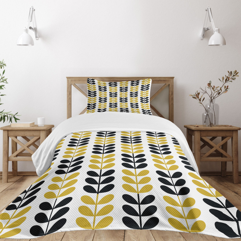 Retro Leafage Autumn Bedspread Set