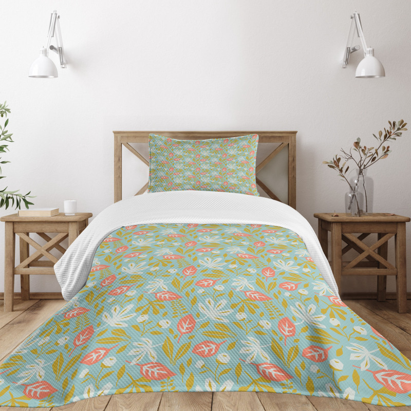 Retro Blossom Rough Rose Bedspread Set