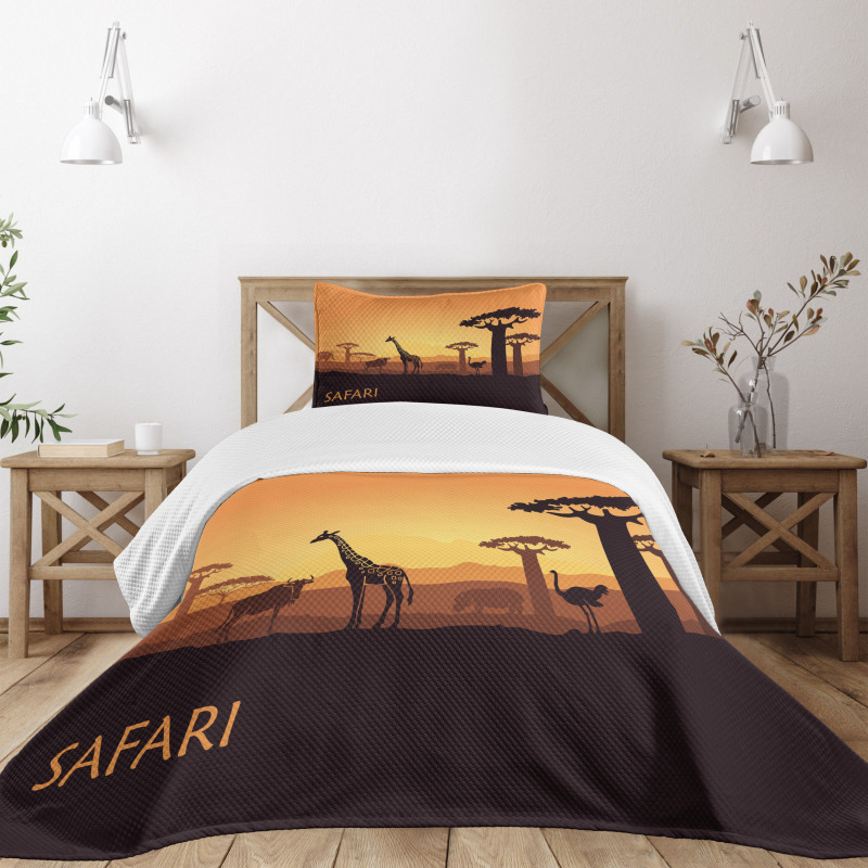 Exotic and Pastoral Sunset Bedspread Set