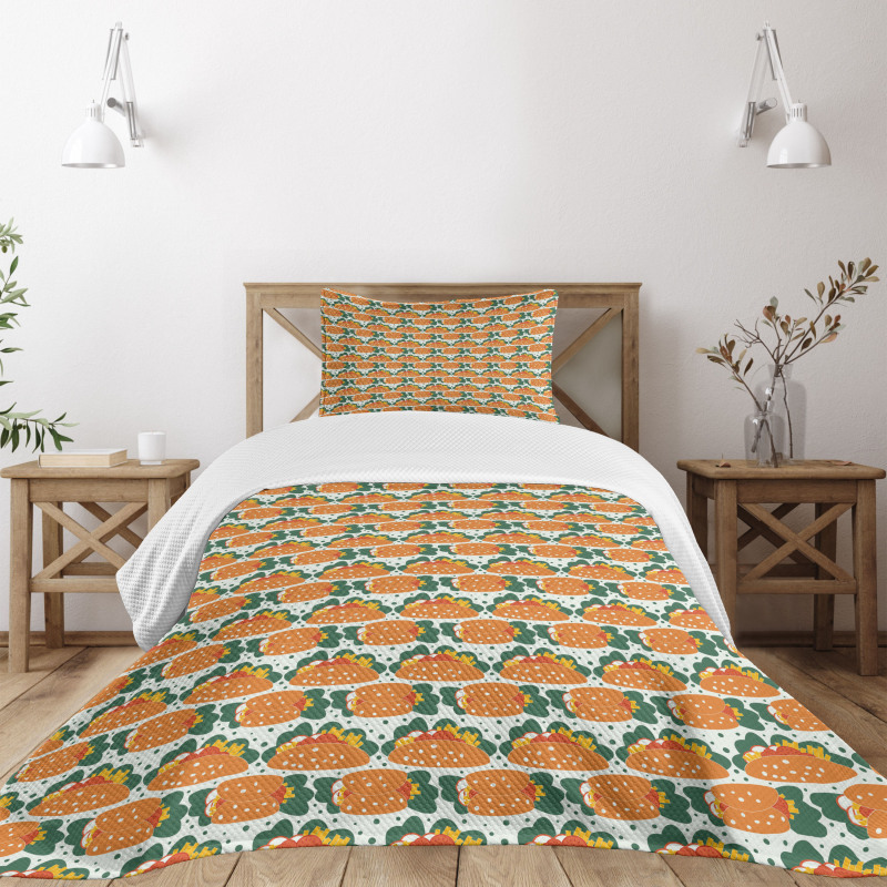 Mexican Food Culture Burritos Bedspread Set