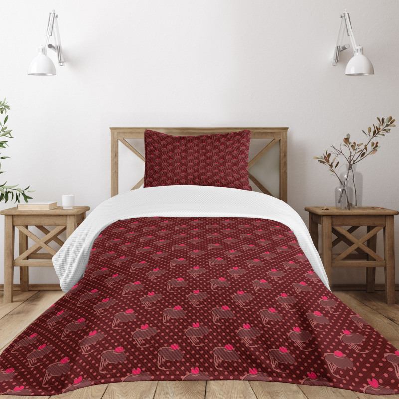 Yummy Cupcakes Cherry Top Bedspread Set