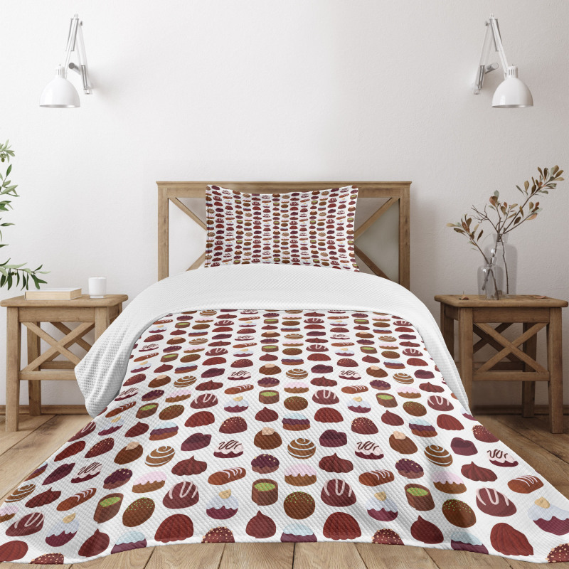 Bakery Sweets Patterns Bedspread Set