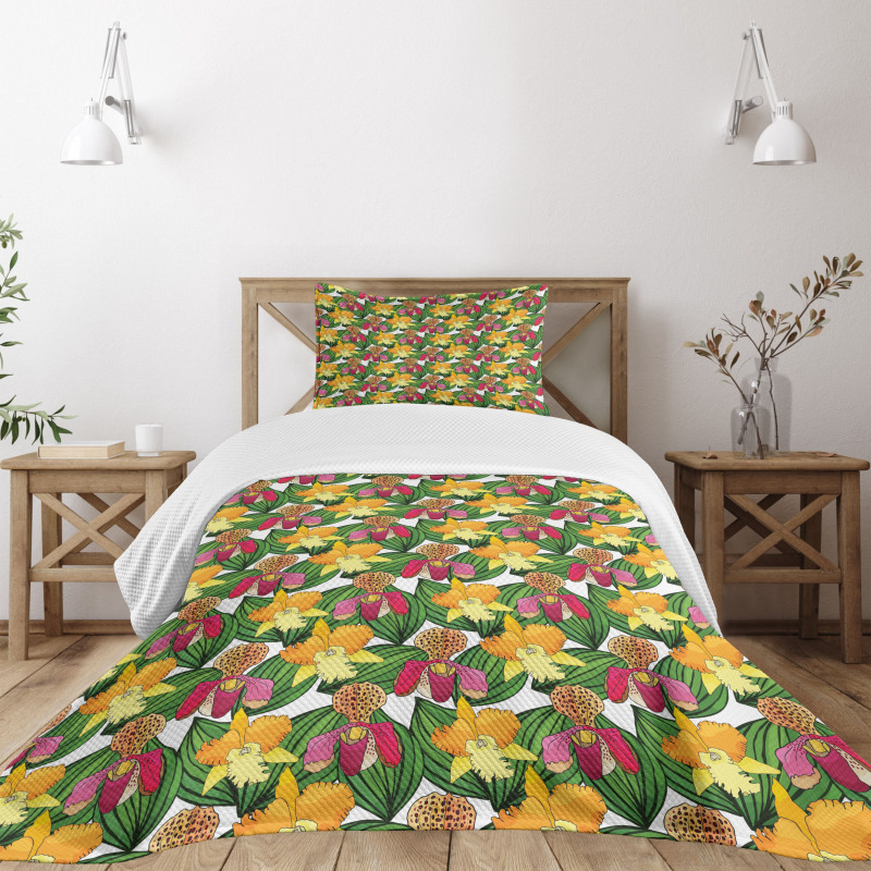 Tropic Foliage Woody Plants Bedspread Set