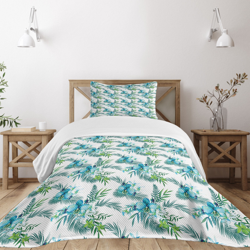 Floral Watercolor Nature Bedspread Set