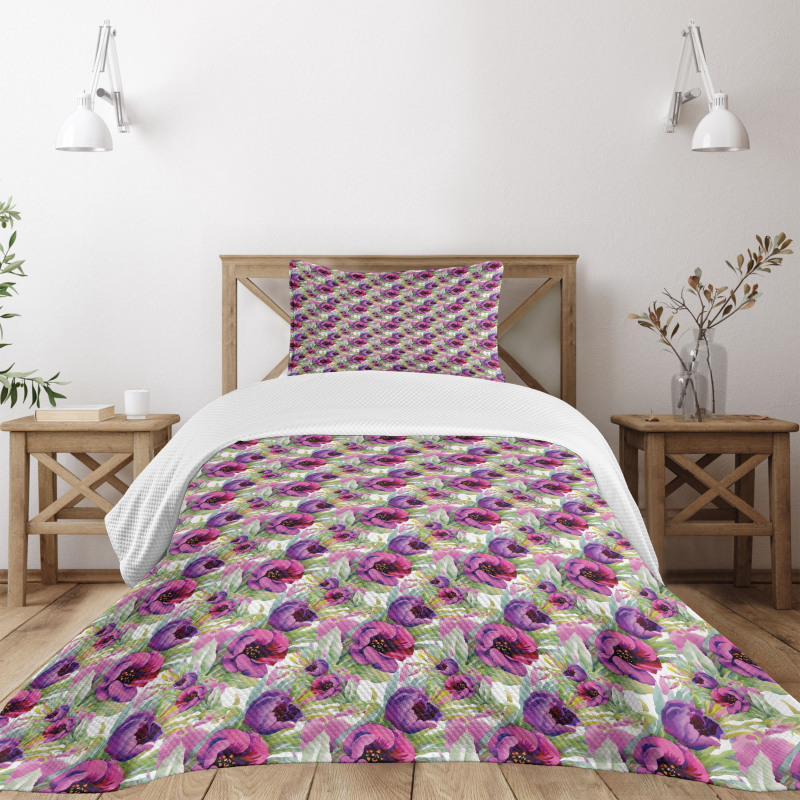 Valentines Flowers Romantic Bedspread Set