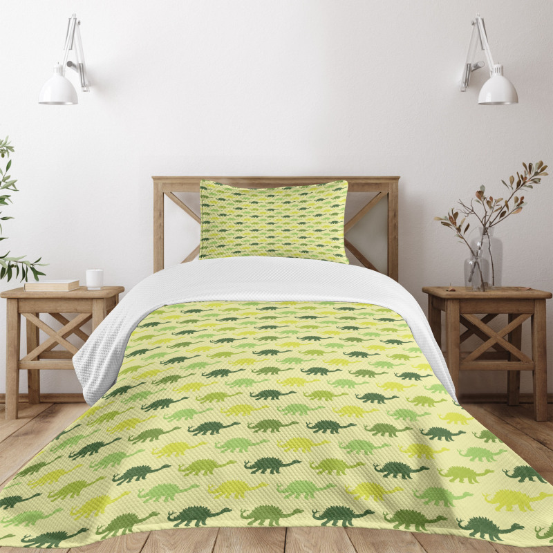 Pattern of Stegosaurus Bedspread Set