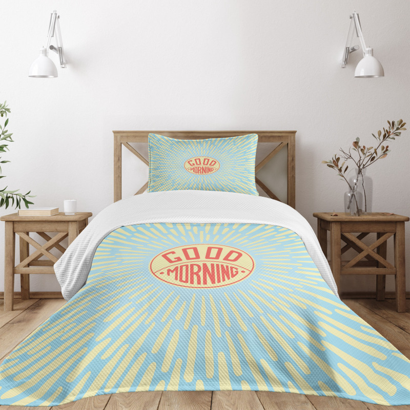 Greeting Text Bedspread Set