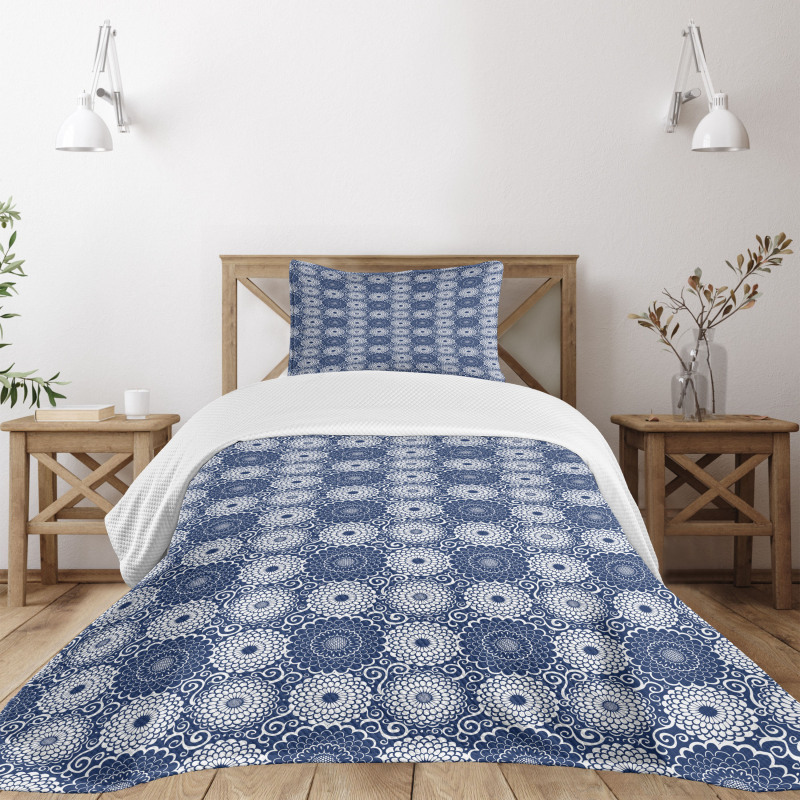 Large Flowers Curls Bedspread Set