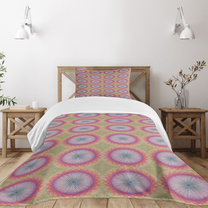 Blended Color Fractal Motif Bedspread Set