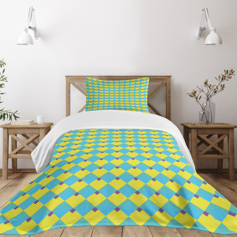 Geometric Rhombus Pattern Bedspread Set