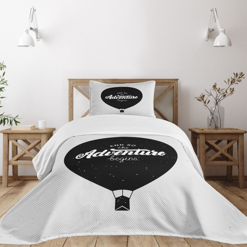 Hot Air Balloon with Phrase Bedspread Set