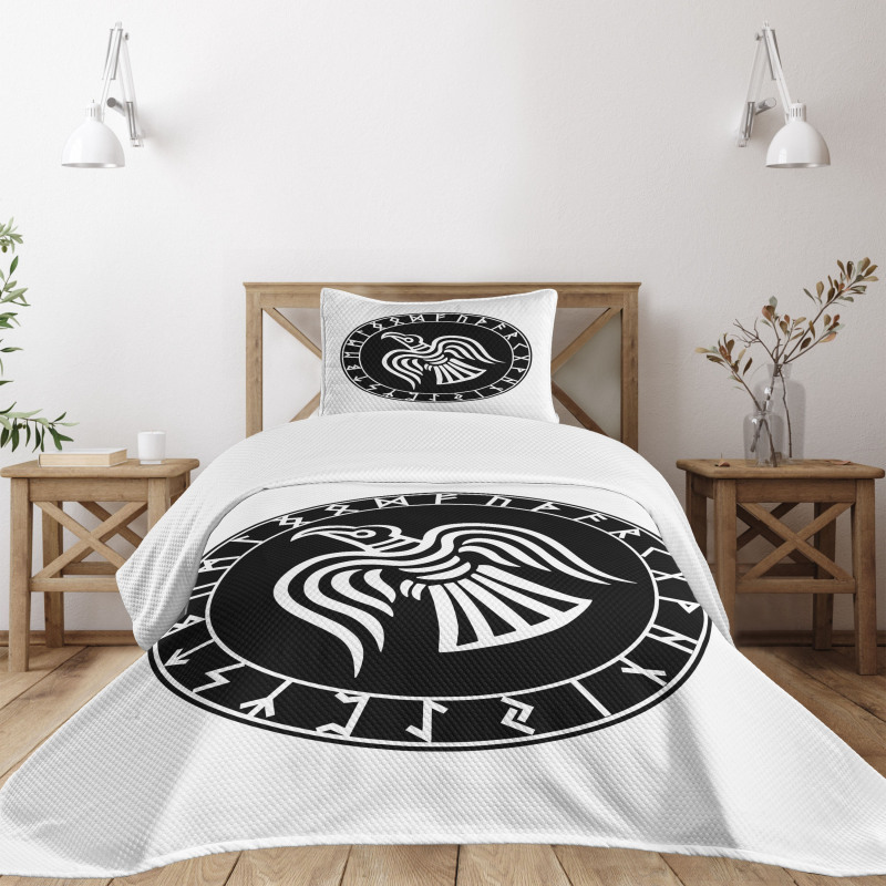 Illustration of Odins Ravens Bedspread Set