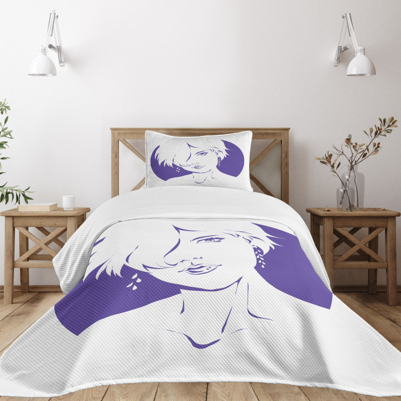 Monochrome Woman Bedspread Set