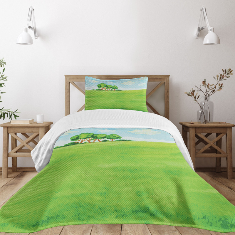 European Pastoral View Design Bedspread Set