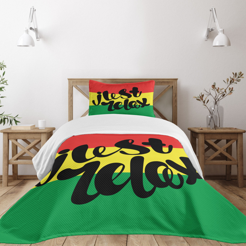 Rastafarian Design Message Bedspread Set