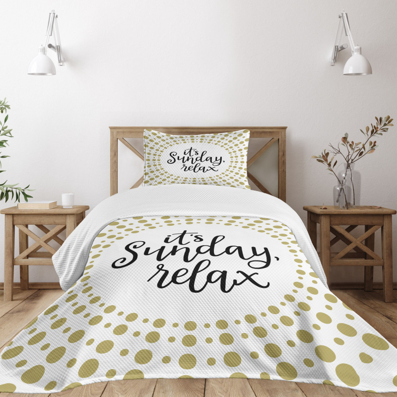 It is Sunday Relax Message Bedspread Set