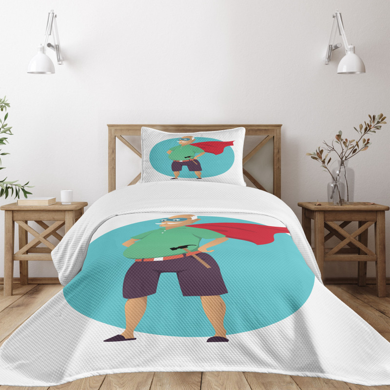 Super Grandpa with Hammer Bedspread Set