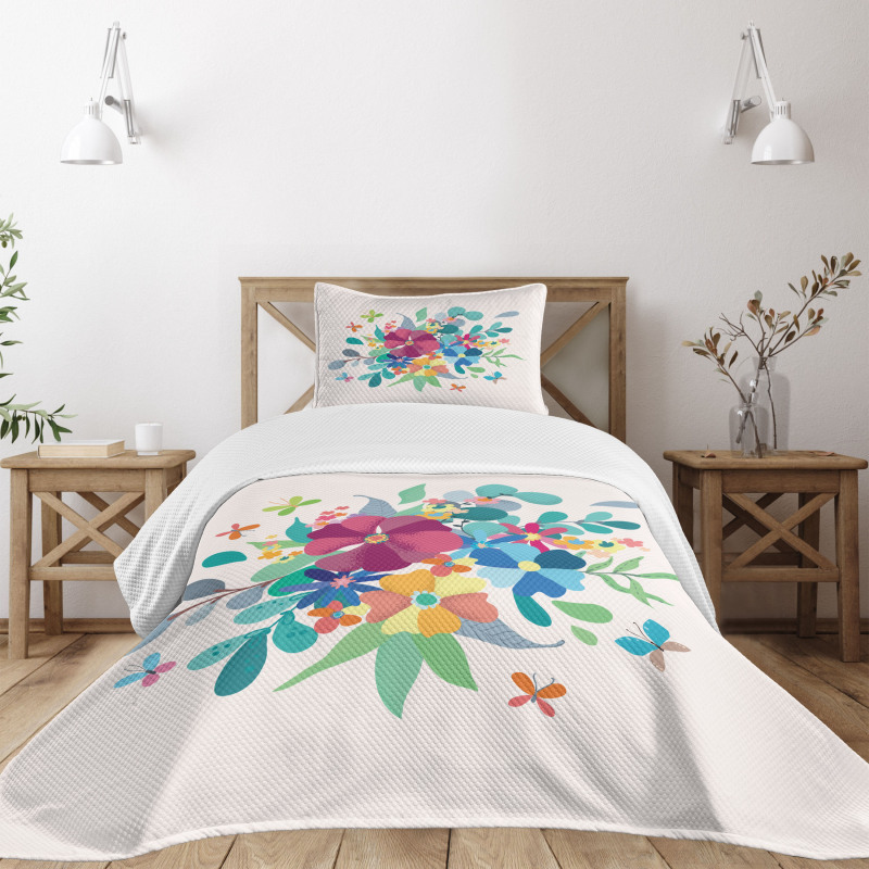 Bouquetnd Butterflies Bedspread Set