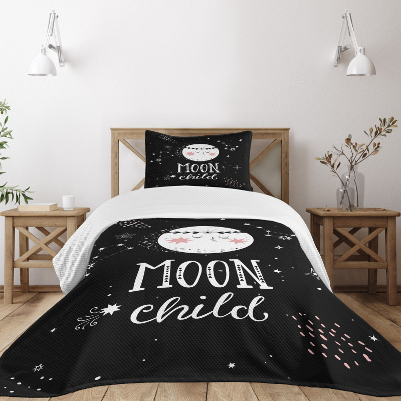 Cartoon Style Galaxy Concept Bedspread Set