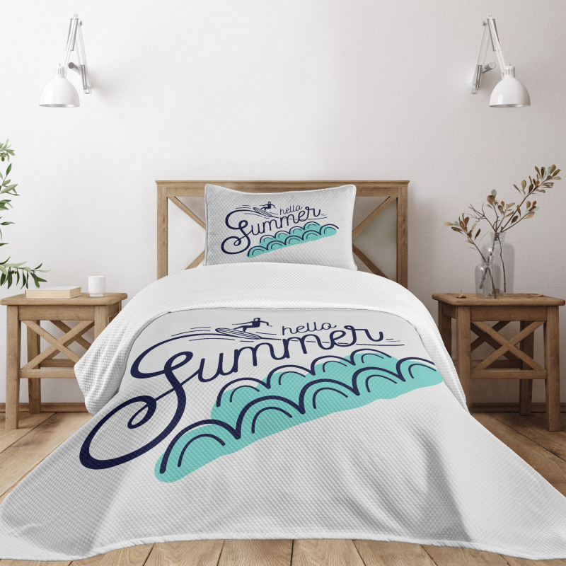 Hello Summer Lettering Bedspread Set