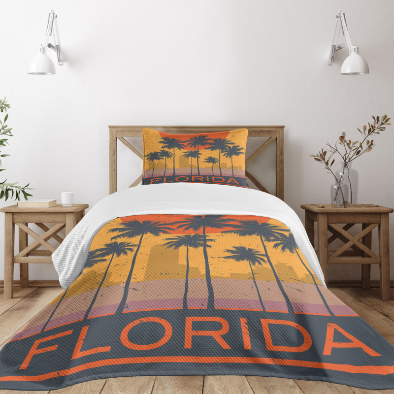 Florida Coast Grunge Bedspread Set