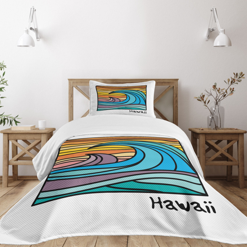 Abstract Ocean Waves Art Bedspread Set