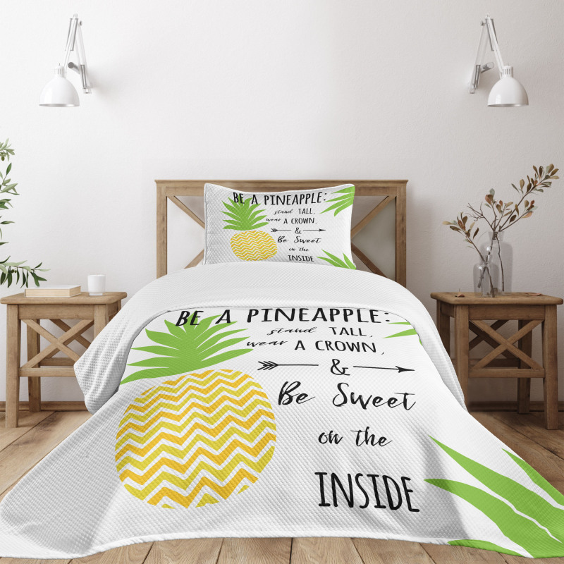 Be a Pineapple Phrase Bedspread Set