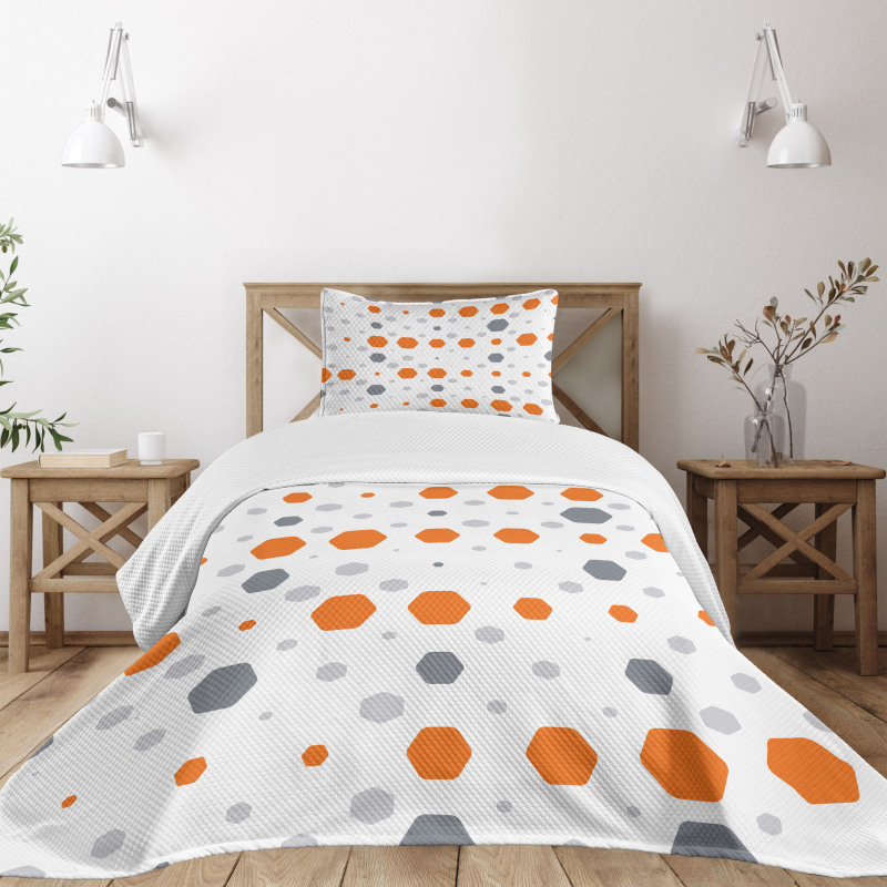 Abstract Hexagons Pattern Bedspread Set