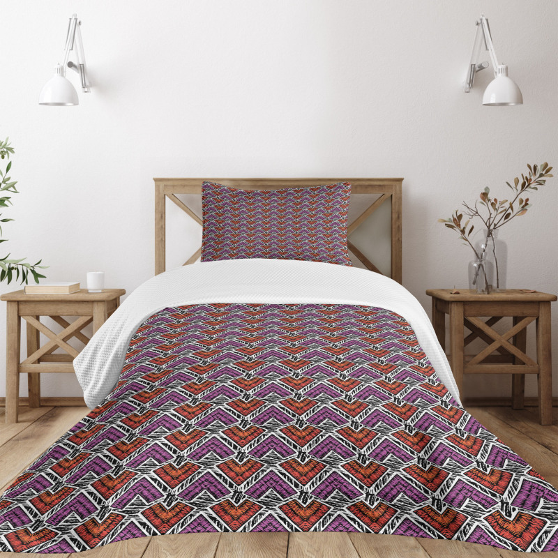 Patch Crosslinked Design Bedspread Set