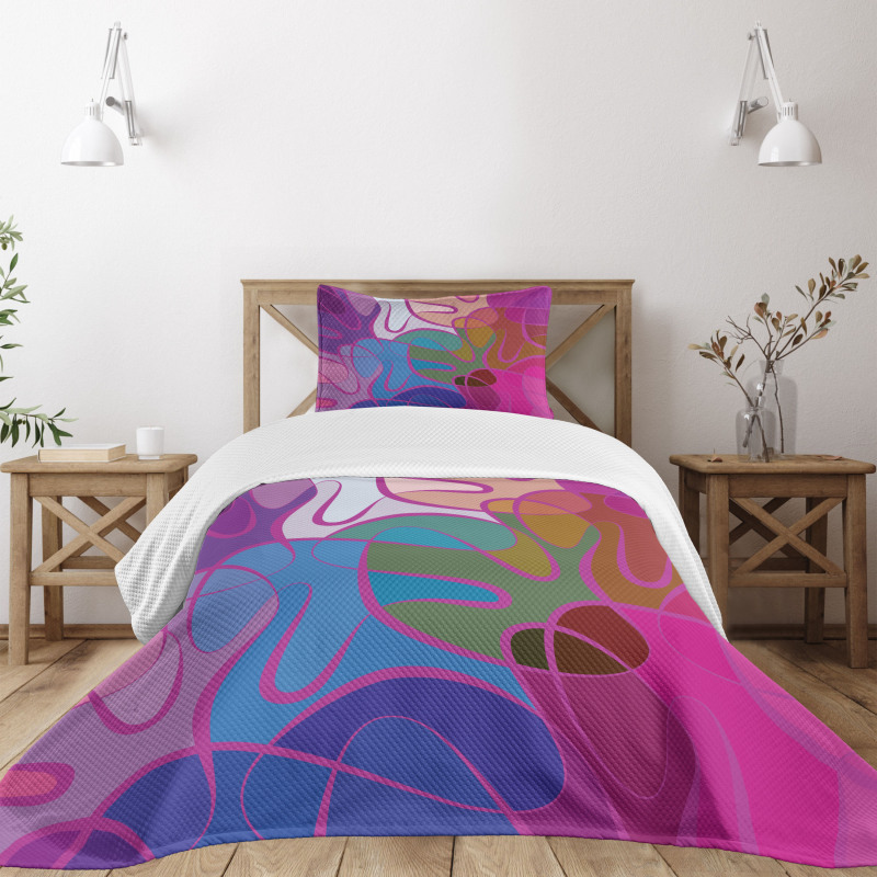 Waves in Hand-drawn Style Bedspread Set