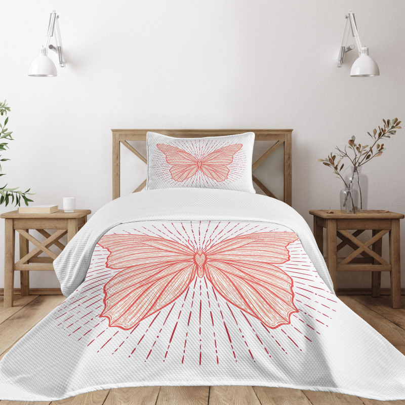 Butterfly Doodle Sunburst Bedspread Set