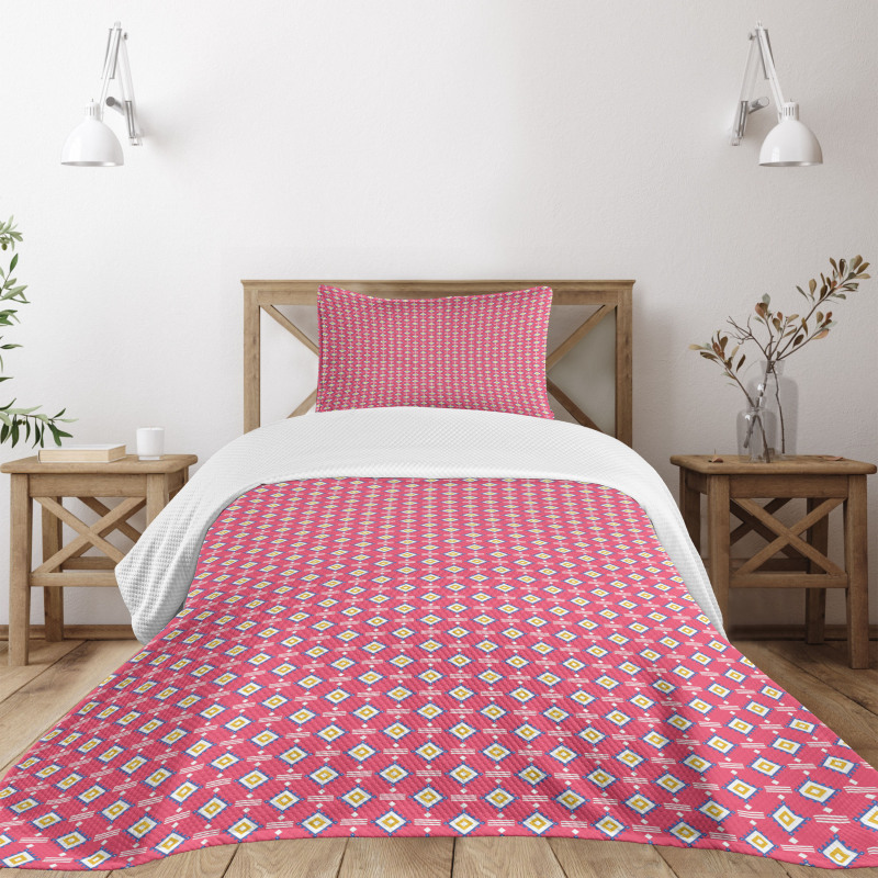 Diamonds Lines Geometric Bedspread Set