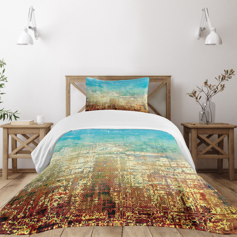 Grunge Contemporary Art Bedspread Set