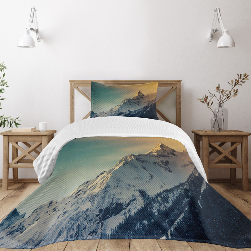 Winter Landscape Panorama Bedspread Set