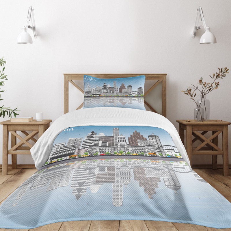 Digital Art Water Reflection Bedspread Set